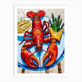 Lobster On A Plate 1 Art Print