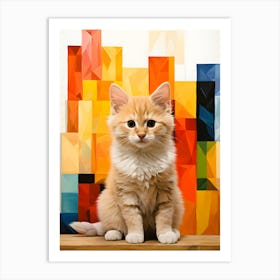 Whiskered Simplicity The Minimalist Cat Art Print