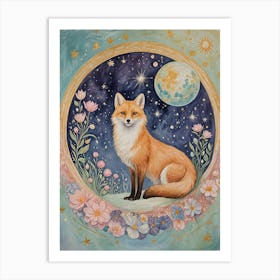 Fox In The Moonlight Art Print