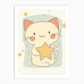 Kawaii Cat.Generated AI. Wall Art Print 1 Art Print