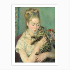 Woman With A Cat, Pierre Auguste Renoir Art Print