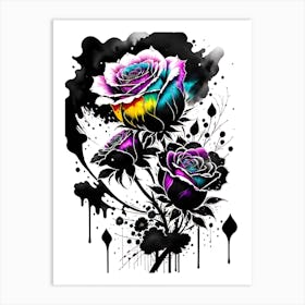 Rainbow Roses Art Print