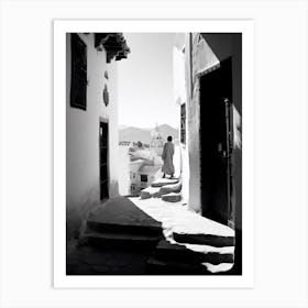 Chefchaouen, Morocco, Black And White Photography 1 Art Print