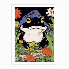 Frog In The Garden,  Matsumoto Hoji Inspired Japanese 12 Art Print
