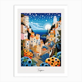 Poster Of Tropea, Italy, Illustration In The Style Of Pop Art 3 Art Print