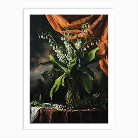 Baroque Floral Still Life Lily Of The Valley 1 Art Print