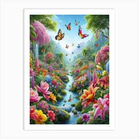 Butterfly Garden 8 Art Print