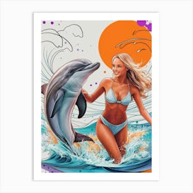 Dolphins In The Ocean Art Print