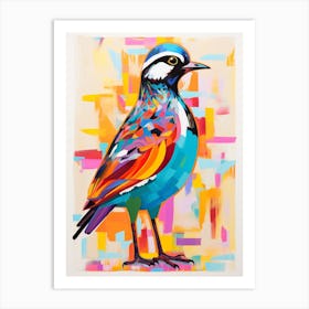 Colourful Bird Painting Lapwing 4 Art Print