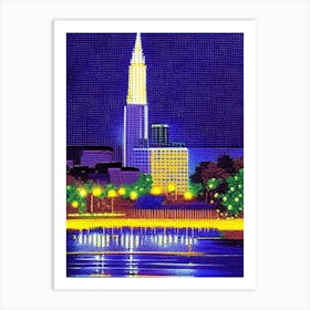 Shreveport, City Us  Pointillism Art Print