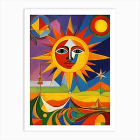 Sun And Moon-Festival Vibes -Sunshine Delights-Seaside Inspirations Art Print