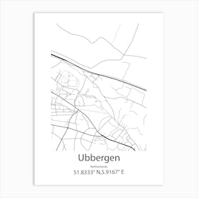 Ubbergen,Netherlands Minimalist Map Art Print