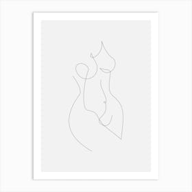 Nude Woman Minimalist Aesthetic Art Print