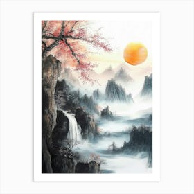 Asian Landscape Painting Art Print