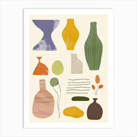 Cute Objects Abstract Illustration 18 Art Print