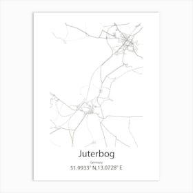 Juterbog,Germany Minimalist Map Art Print