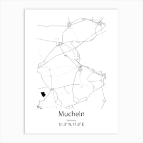 Mucheln,Germany Minimalist Map Art Print