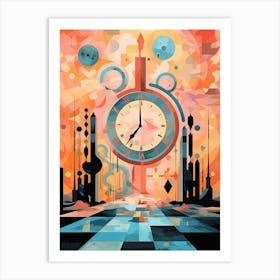 Time Abstract Geometric Illustration 13 Art Print