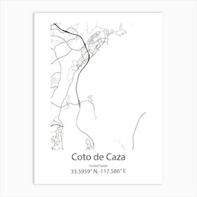 Coto De Caza,United States Minimalist Map 1 Póster