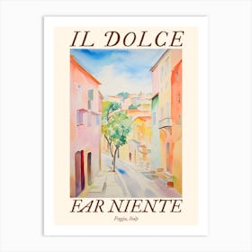 Il Dolce Far Niente Foggia, Italy Watercolour Streets 1 Poster Art Print