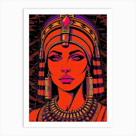 Cleopatra Queen in Orange Illustration Art Print