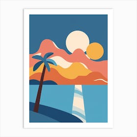 Sunset At The Beach 3 Art Print