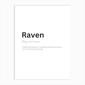 Raven Definition Meaning Art Print