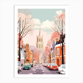 Vintage Winter Travel Illustration Windsor United Kingdom 1 Art Print