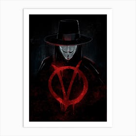 V For Vendetta V Art Print