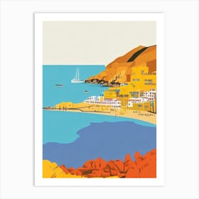 Amadores Beach Gran Canaria Spain Midcentury Art Print