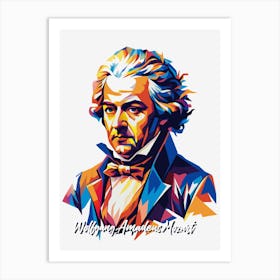 Wolfgang Amadeus Mozart 01 Portrait WPAP Pop Art Art Print