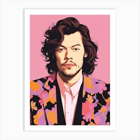 Harry Styles Pink Portrait 2 Art Print