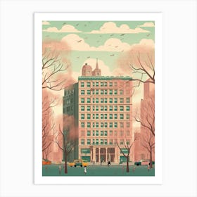 New York United States Travel Illustration 3 Art Print