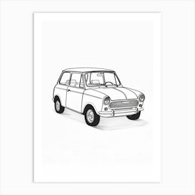 Mini Cooper Line Drawing 19 Art Print