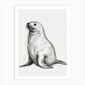 B&W Elephant Seal Art Print