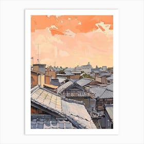 Osaka Rooftops Morning Skyline 1 Art Print