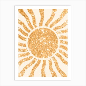 Glittery Boho Sun Bedroom Art Art Print