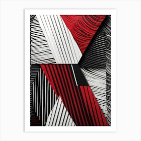 red and black lines, vector art Art Print