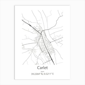 Carlet,Spain Minimalist Map Affiche