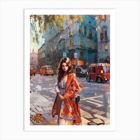 Woman in traditional dress  Art Print