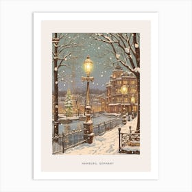 Vintage Winter Poster Hamburg Germany 3 Art Print