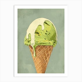 Art Deco Inspired Pistacio Ice Cream 1 Art Print