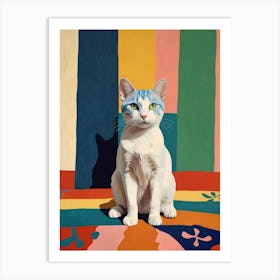 Cat On A Rug Art Print