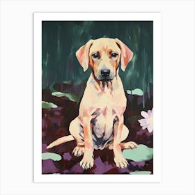 A Rhodesian Ridgeback Dog Painting, Impressionist 3 Art Print