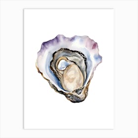 Watercolor Oyster Shell Art Print