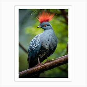 Feathers of Royalty: Crowned Pigeon Art Art Print