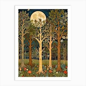 Moonlight In The Forest William Morris 5 Art Print