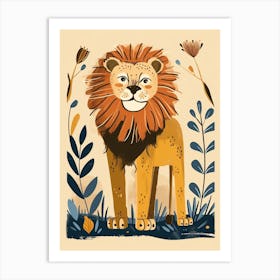 African Lion Symbolic Imagery Illustration 3 Art Print