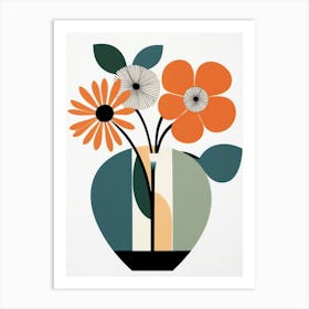 Flowers In A Vase Abstract 1 Art Print