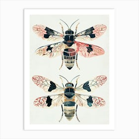 Colourful Insect Illustration Hornet 2 Art Print